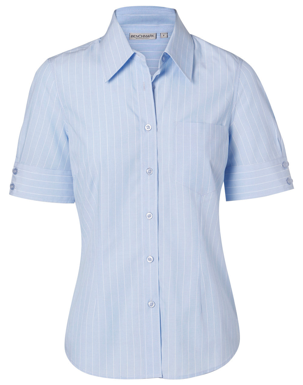 Benchmark M8224 Women's Pin Stripe Short Sleeve Shirt