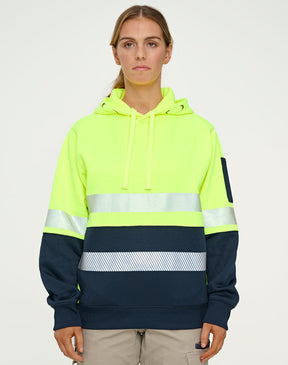 SW88 HI-VIS TWO TONE SAFETY HOODIES WITH SEGMENTED TAPES