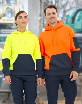 SW91 HI-VIS TWO TONE WATER RESISTANT FLEECE HOODIE