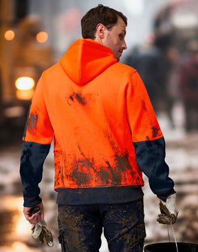 SW91 HI-VIS TWO TONE WATER RESISTANT FLEECE HOODIE