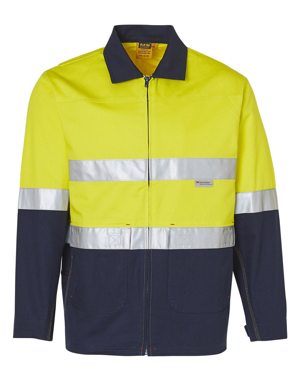 AIW SW46 HI-VIS COTTON JACKET WITH 3M TAPES