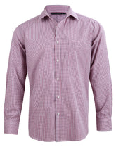 Benchmark M7340L Men’s Two Tone Mini Gingham Long Sleeve Shirt