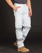 AIW WP18HV Mens White Safety pants with Biomotion Tape Configuration