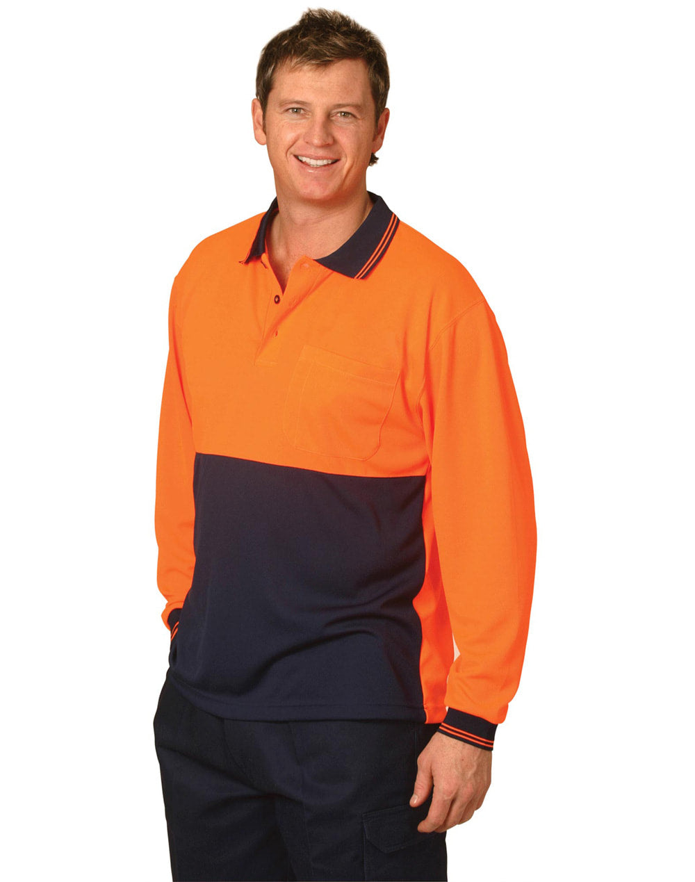 AIW SW05CD High Visibility Long Sleeve Polo