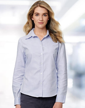 Benchmark M8922 Ladies' Dot Contrast Long Sleeve Shirt