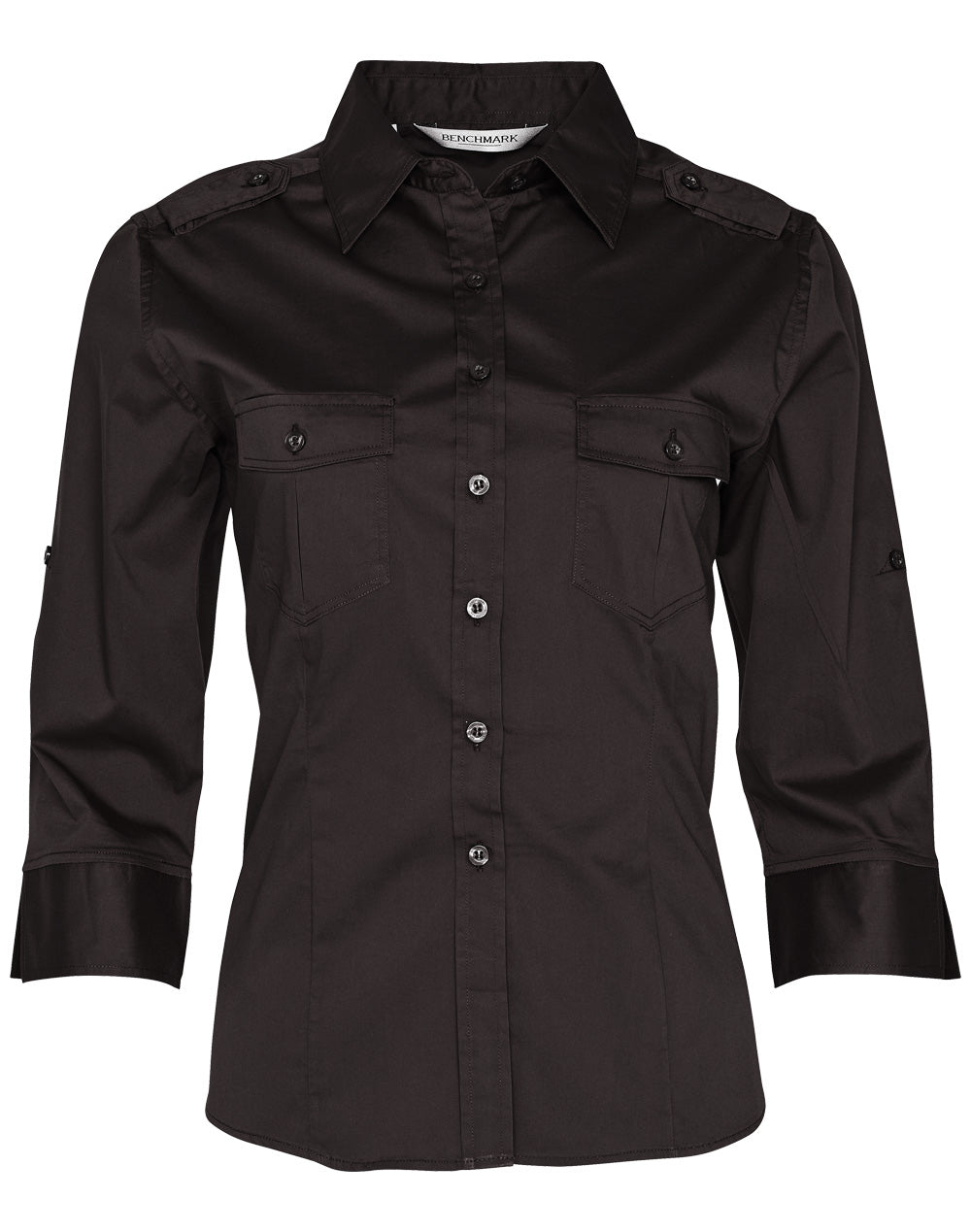 Benchmark M8913 Women's 3/4 Sleeve Military Shirt