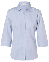 Benchmark M8013 Women's Fine Chambray 3/4 Sleeve Shirt