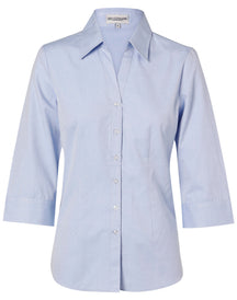 Benchmark M8013 Women's Fine Chambray 3/4 Sleeve Shirt