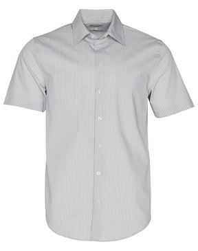 Benchmark M7200S Men's Ticking Stripe Short Sleeve Shirt