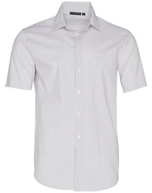 Benchmark M7200S Men's Ticking Stripe Short Sleeve Shirt