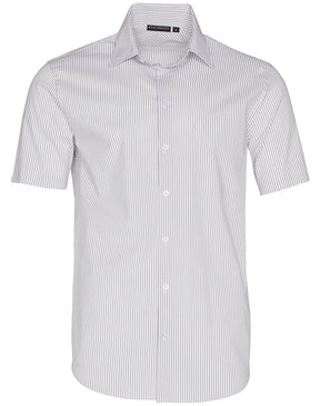 Benchmark M7200S Men's Ticking Stripe Short Sleeve Shirt