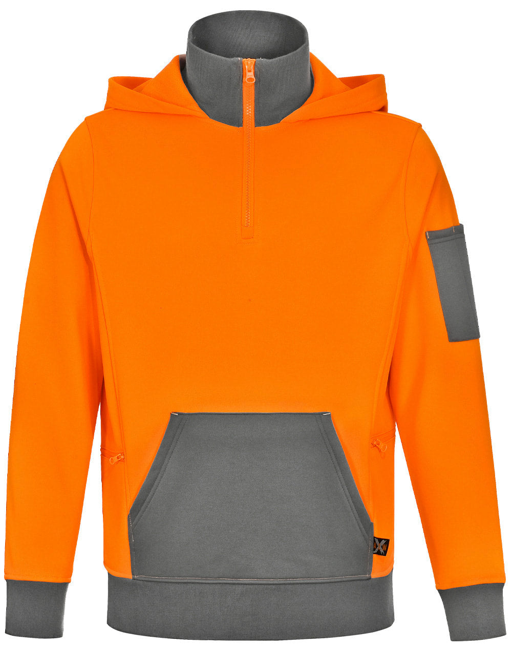 AIW SW78 UNISEX HI VIS ¼ ZIP PREMIUM FLEECE HOODIE