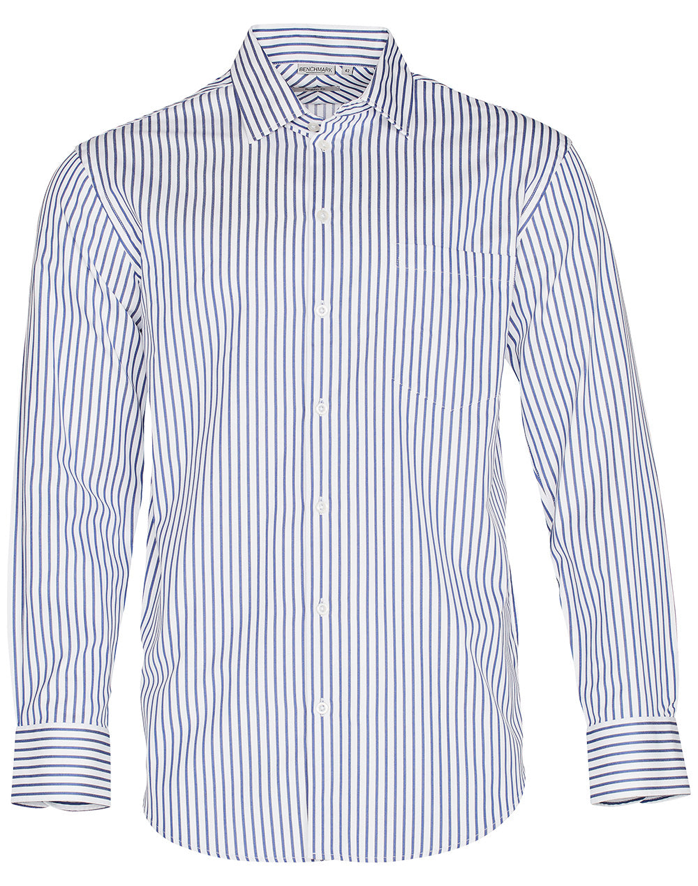 Benchmark M7310L Men's Executive Sateen Stripe Long Sleeve Shirt