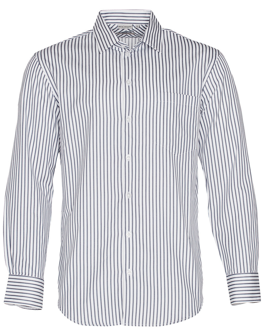 Benchmark M7310L Men's Executive Sateen Stripe Long Sleeve Shirt