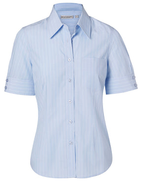 Benchmark M8224 Women's Pin Stripe Short Sleeve Shirt