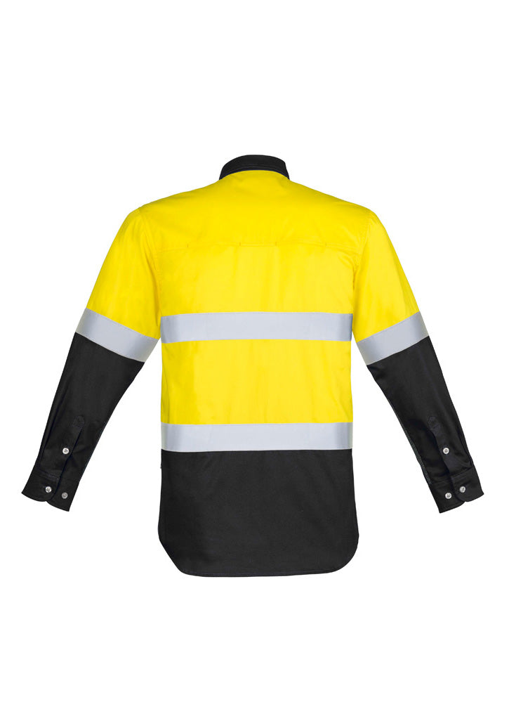 Syzmik Mens Hi Vis Spliced Industrial Shirt - Hoop Taped ZW123