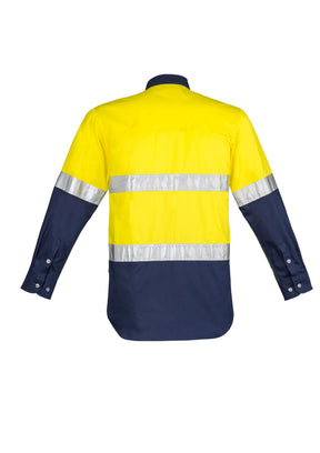 Syzmik Mens Hi Vis Spliced Industrial Shirt - Hoop Taped ZW123