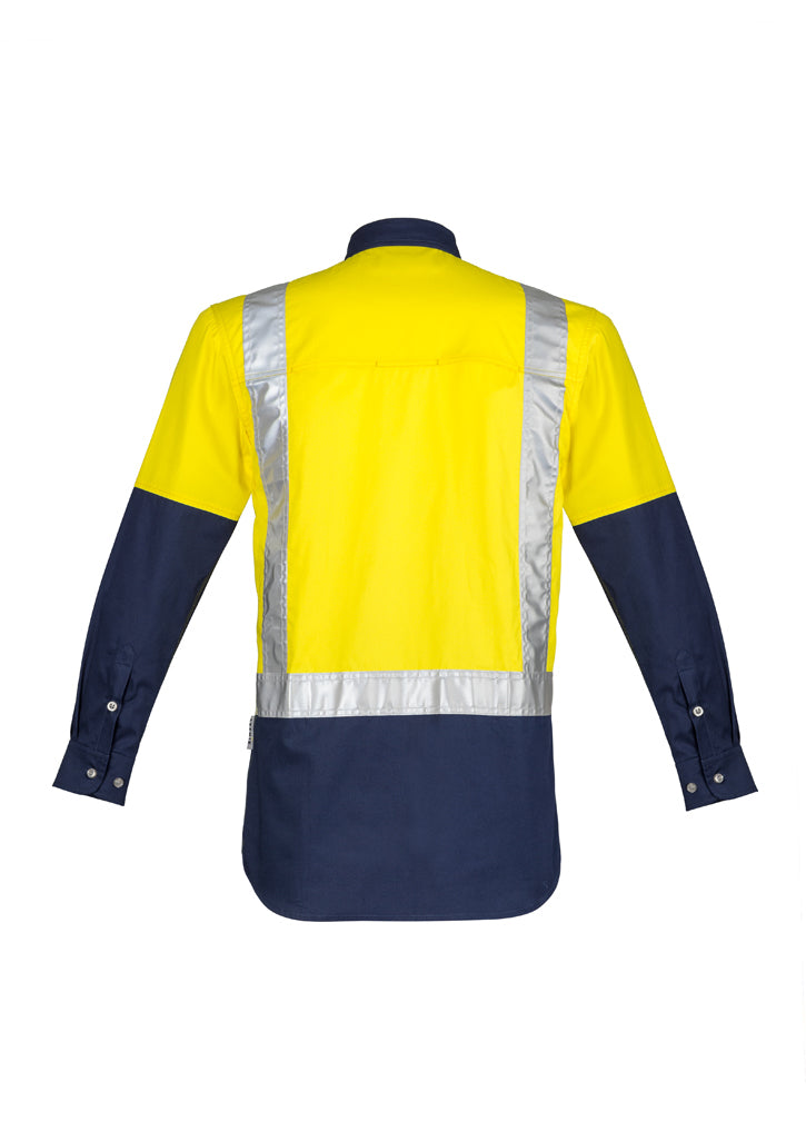 Syzmik Mens Hi Vis Spliced Industrial Shirt - Shoulder Taped ZW124