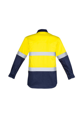 Syzmik Mens Hi Vis Closed Front L/S Shirt - Hoop Taped ZW550