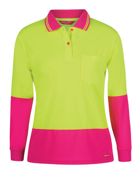 JB's Wear Ladies Hi Vis L/S Comfort Polo 6LHCL