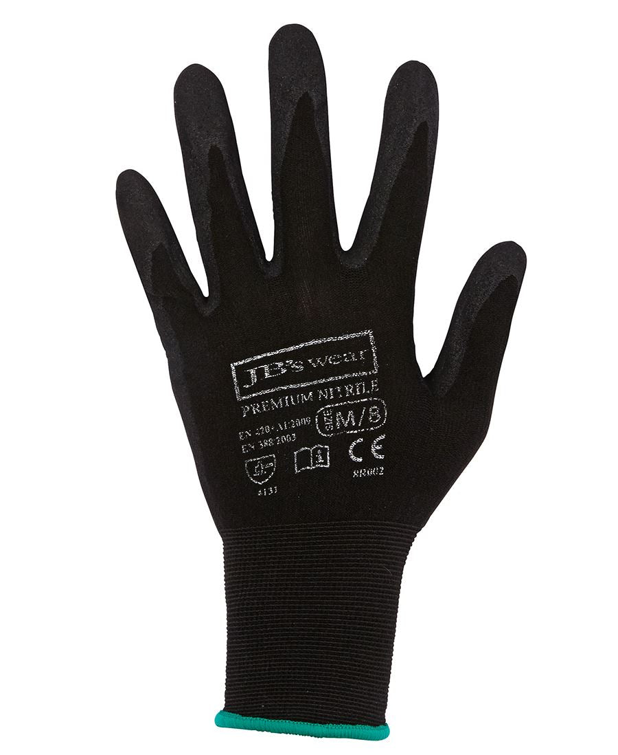 JB's Wear PREMIUM BLACK NITRILE BREATHABLE GLOVE (12 PACK) 8R002