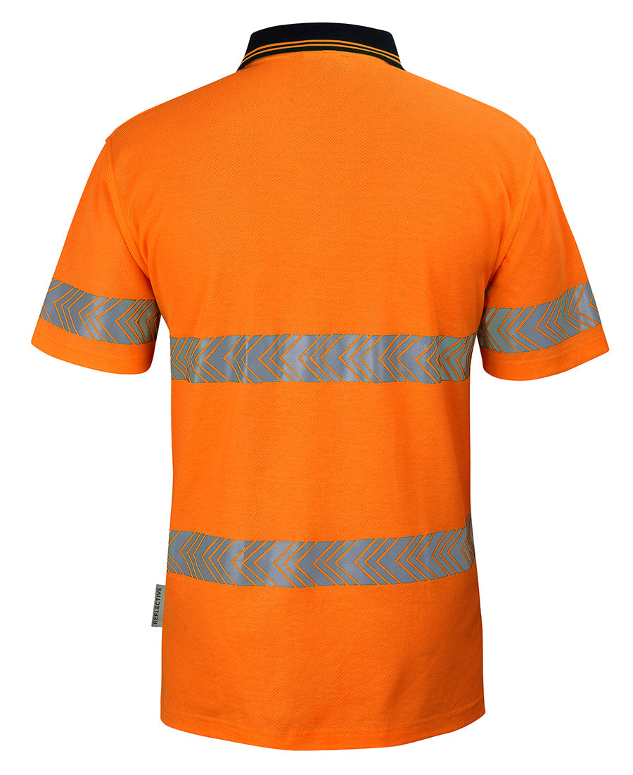 JB's Wear HI VIS (D+N) COTTON BACK S/S SEGMENTED TAPE POLO 6HMSS