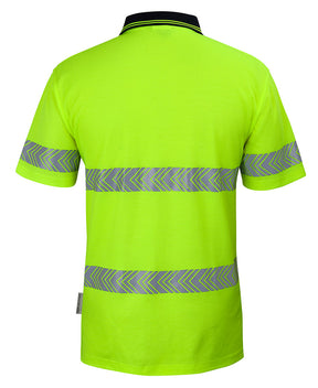 JB's Wear HI VIS (D+N) COTTON BACK S/S SEGMENTED TAPE POLO 6HMSS