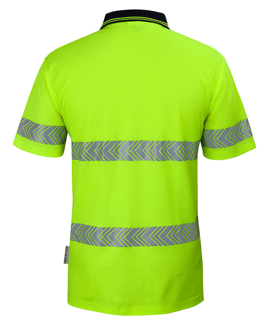 JB's Wear HI VIS (D+N) COTTON BACK S/S SEGMENTED TAPE POLO 6HMSS