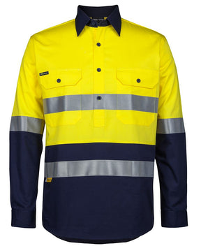 JB's Wear HI VIS (D+N) CLOSE FRONT L/S 150G WORK SHIRT 6HWCS