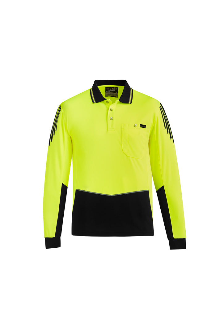 Syzmik Mens Hi Vis Flux L/S Polo ZH310