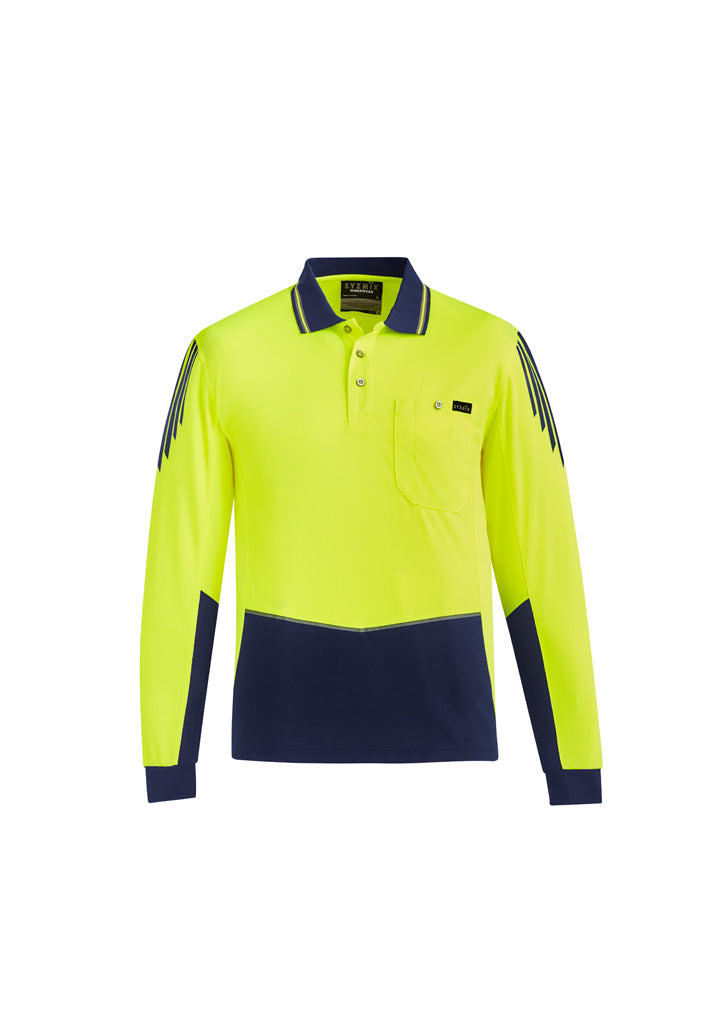 Syzmik Mens Hi Vis Flux L/S Polo ZH310