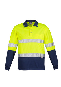 Syzmik Mens Hi Vis Spliced Polo - Long Sleeve Hoop Taped ZH235