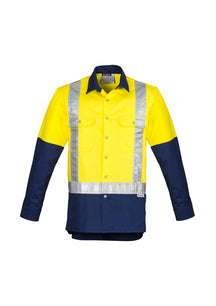 Syzmik Mens Hi Vis Spliced Industrial Shirt - Shoulder Taped ZW124