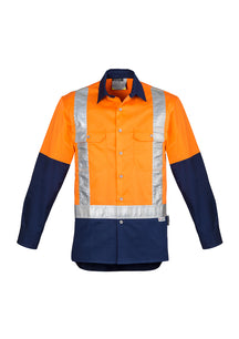 Syzmik Mens Hi Vis Spliced Industrial Shirt - Shoulder Taped ZW124