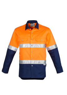 Syzmik Mens Hi Vis Spliced Industrial Shirt - Hoop Taped ZW123