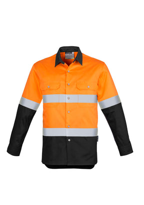 Syzmik Mens Hi Vis Spliced Industrial Shirt - Hoop Taped ZW123