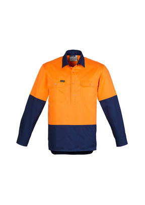 Syzmik Mens Hi Vis Closed Front L/S Shirt ZW560