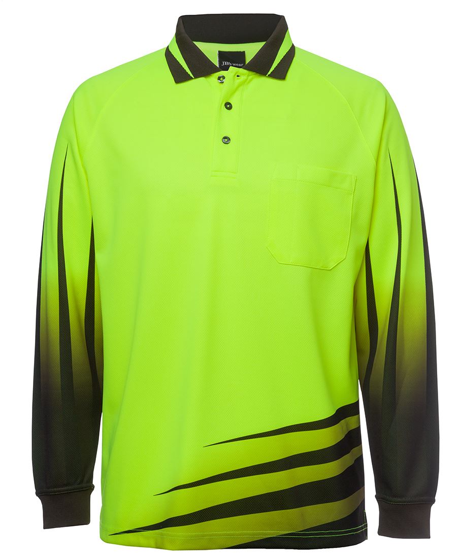 JB'S Wear Hi Vis L/S Rippa Sub Polo 6HVRL