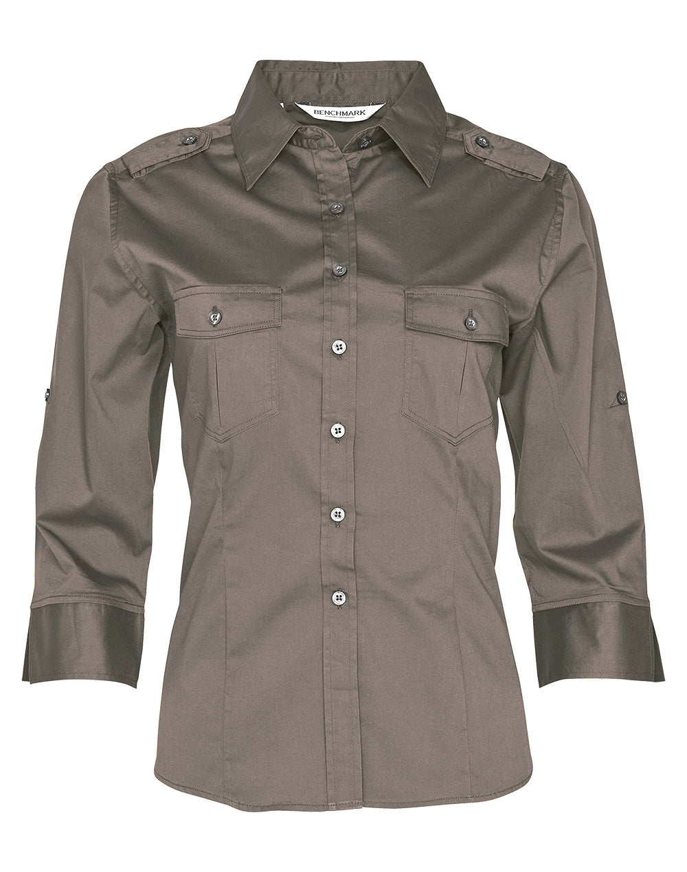 Benchmark M8913 Women's 3/4 Sleeve Military Shirt