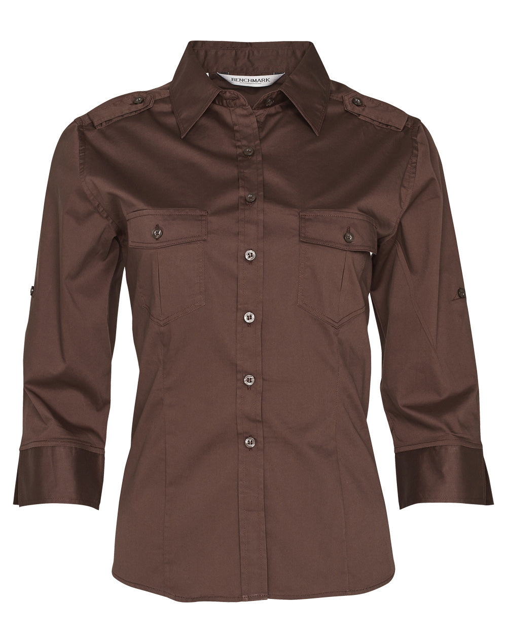 Benchmark M8913 Women's 3/4 Sleeve Military Shirt