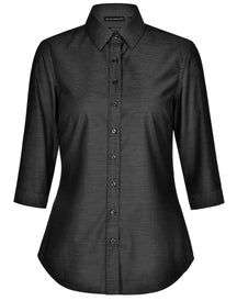 Benchmark M8400Q ASCOT LADIES 3/4 SLEEVE DOT JACQUARD STRETCH SHIRT