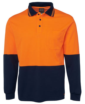 JB's Wear Hi Vis L/S Cotton Back Polo 6HPL