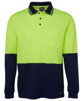 JB's Wear Hi Vis L/S Cotton Back Polo 6HPL