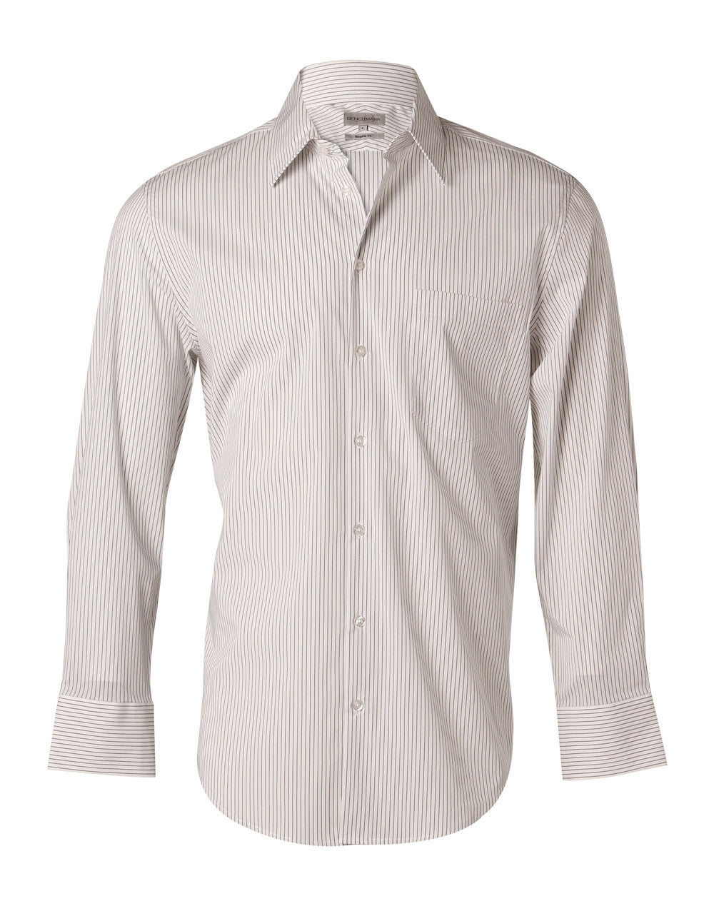 Benchmark M7200L Men's Ticking Stripe Long Sleeve Shirt